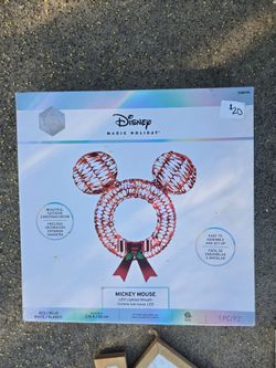 Disney mickey head christmas wreath