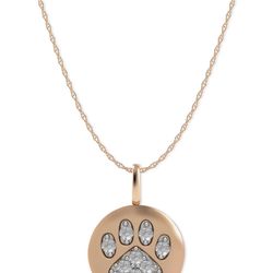 Pave Diamonds Dogpaw Small Pendant