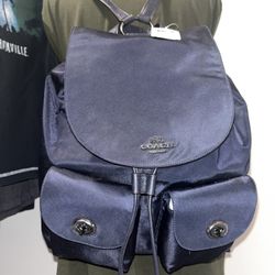 NWT Coach Midnight Blue Nylon Backpack