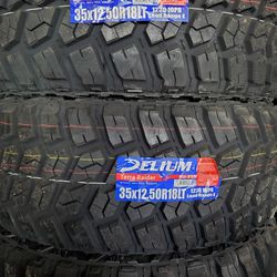 (4) 35x12.50r18 Delium M/T Tires 35 12.5 18 Inch MT 10-ply LT E Rated 