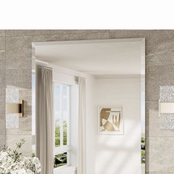 TokeShimi 30x36 Beveled Bathroom Mirror Frameless, Rectangle Bathroom Vanity Mirror with 1" Beveled Edge, Shatterproof Modern Mirrored Wall Decor for 