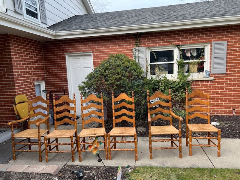 VINTAGE SET French Ladder Back FARMHOUSE Chairs!!