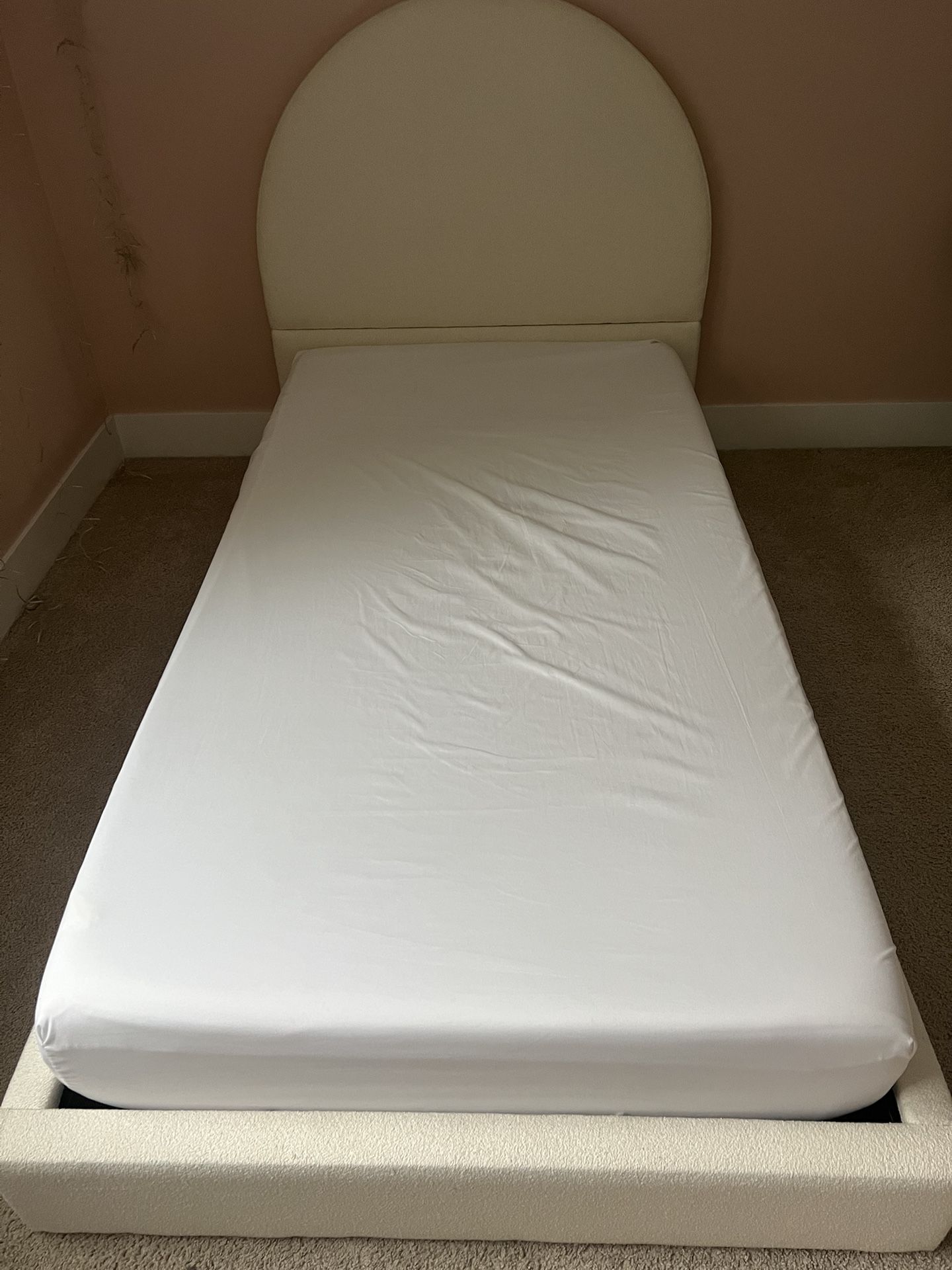 Twin Bed Frame and 8” Memory Foam Mattress – $75