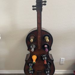 Rustic Cello 10 Slot Wine Holder 