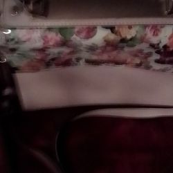 June Of London Luxury Handbag Pink With Flowers