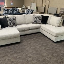 Grey Double Chaise Sectional 