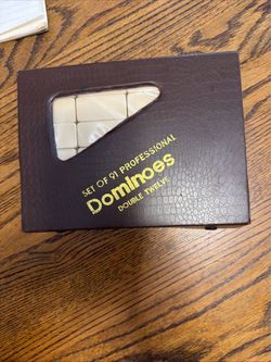 Double Twelve Professional Dominoes Marbelized Set of 91 in Vinyl Snap Case OBO