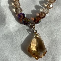 Topaz Swarovski Pendant Necklace 