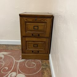 Two Drawer Oak Filing Cabinet