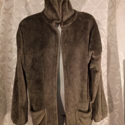 Hippie Rose Open Front Olive Green Jacket Size Medium