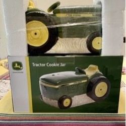 New, PRICE FIRM, John Deere,10.5 Inch Stoneware Material Tractor Cookie Jar