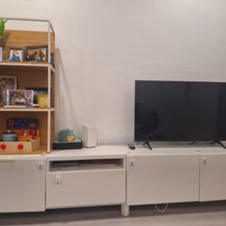 White TV STAND AND CABINET