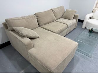 Tan couch with chaise