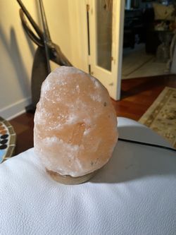 Himalayan Salt Rock From Pakistan Wood Base There Is A Plug.