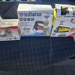 Battery 12v , Inflator 120v  & Grinder