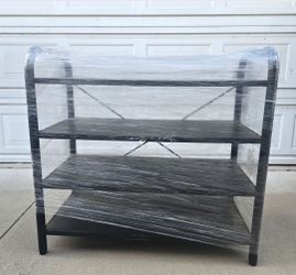 Black 4-Tier Metal Shelf Unit