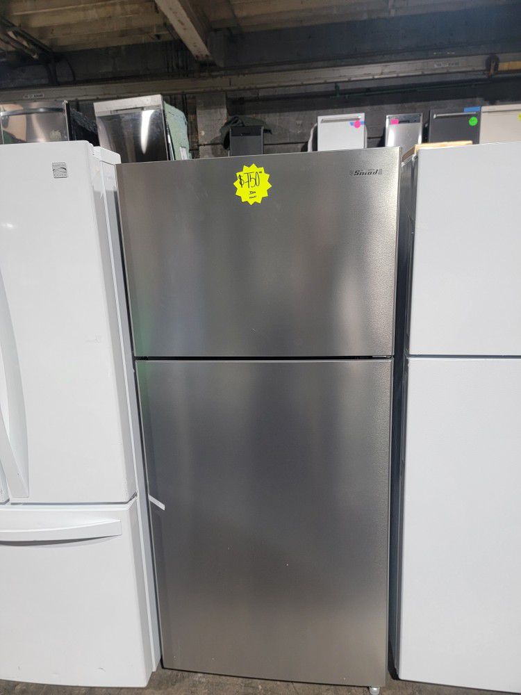 New Smad 30in Top Freezer Fridge Stainless Steel With 1 Year Warranty 