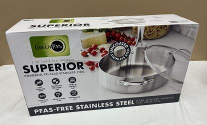 GreenPan Superior 5 Quart Stainless Steel Sauté Pan