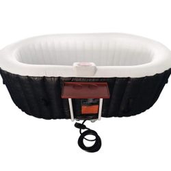 ALEKO Inflatable Hot Tub Spa | Personal High Powered Jetted Bubble | 145 Gallon | Black And White