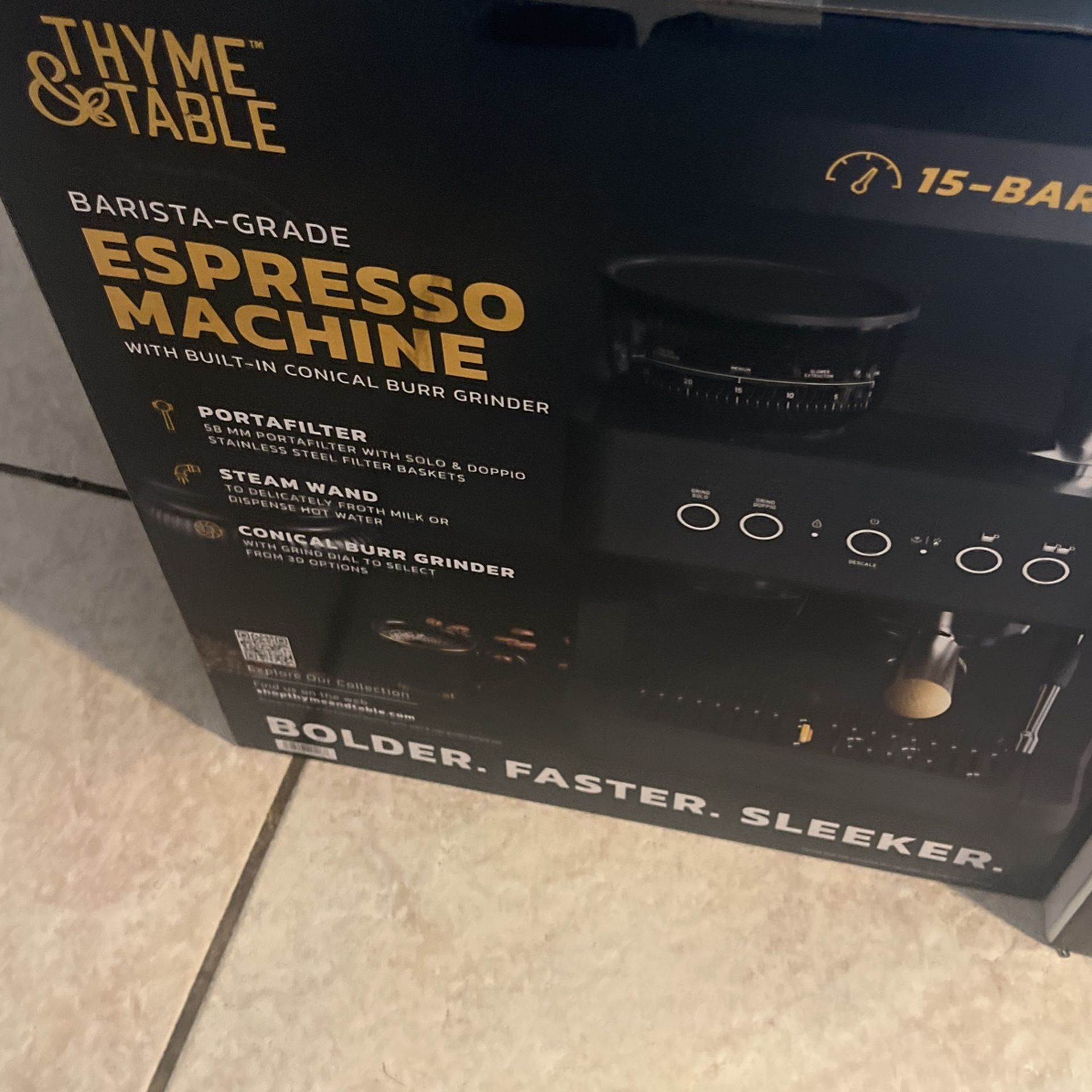 15 bar pressure, espresso machine