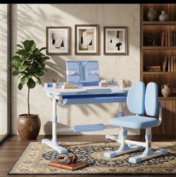 Kids Adjustable Study Desk and Chair Set