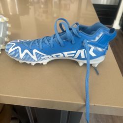 Blue and White Football Cleat
