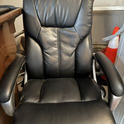 Amazon Basics Executive High Back Office Desk Chair, Adjustable Height, Tilt, Swivel, one Size, Black/Silver