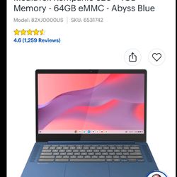 Lenovo Chrome Book Slim 14 Inch Excellent 