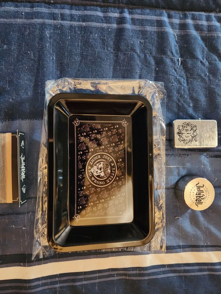 Jelly Roll Weed Tray, Grinder, & Rolling Papers