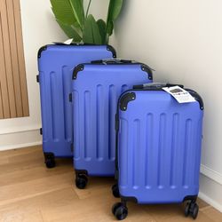 3-Piece Luggage Set – 20/24/28” ABS Hardcase Spinner w/ TSA Lock – New Blue