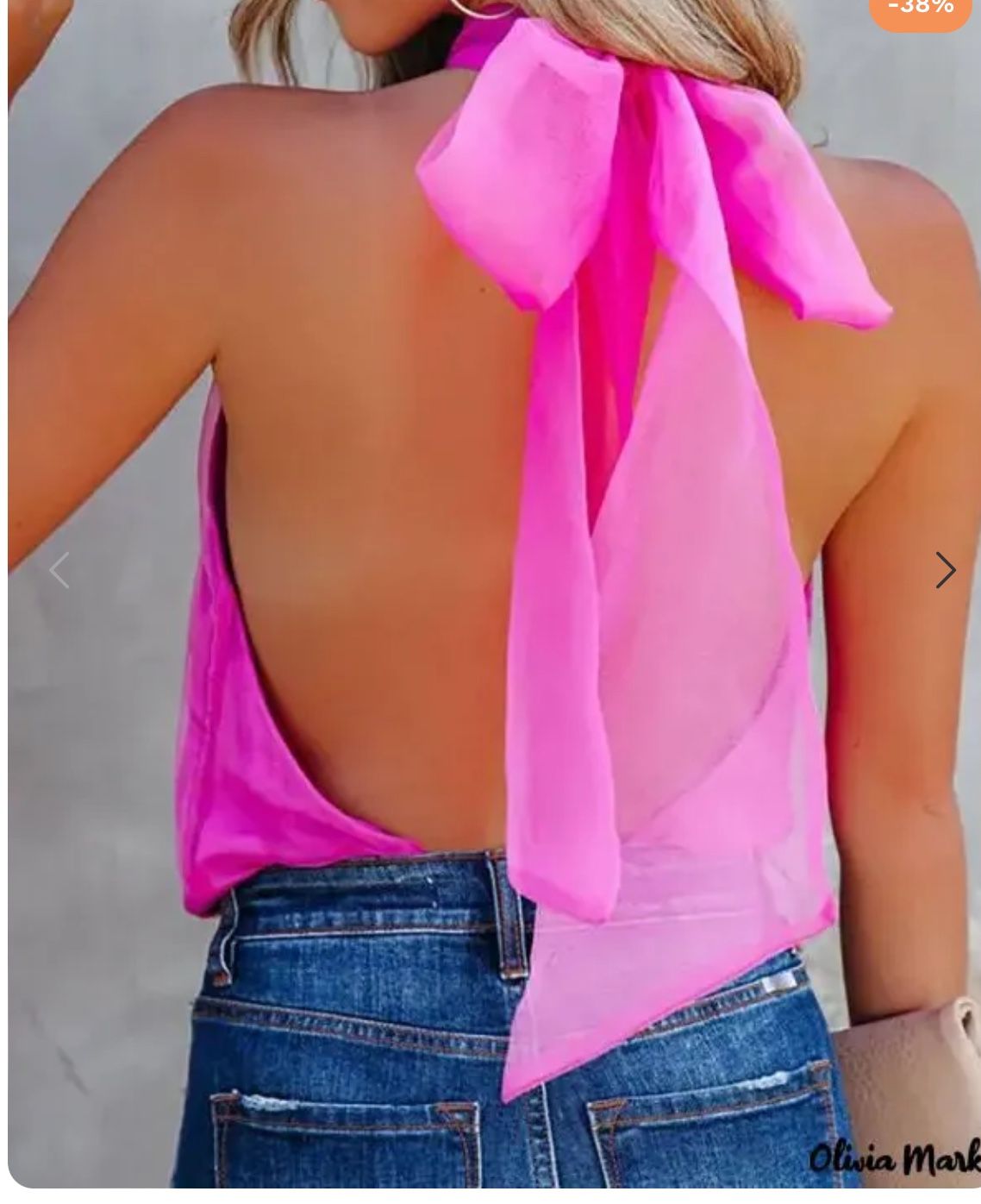 Pink Halter Bow Top