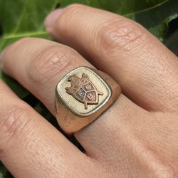 Vintage 10kt Gold Filled “FCB” Signet Ring 