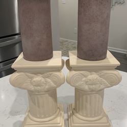 Angel Cherub Pillars… Plant Holders… Candles… Everything Included…