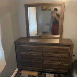 Queen Bed Frame, Dresser And Desk Set