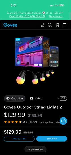 Govee outdoor String lights for patio