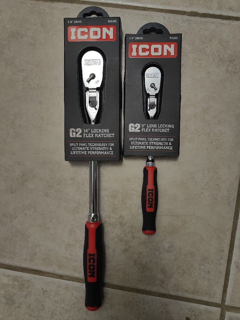 $105 obo, New - Bundle ICON G2 Locking Flex Head 1/4" and 3/8" drive