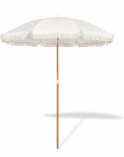 5.2ft Patio Umbrella with Fringe, Beach Umbrella, Fringe Umbrella