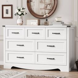 7 Drawer Dresser, White - HLG110