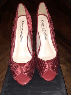 Carmen Steffens red velvet heels - worn once