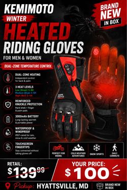 🔥 BRAND NEW KEMIMOTO HEATED RIDING GLOVES 🔥
