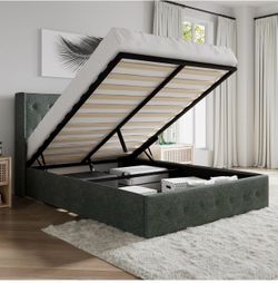 Queen hydraulic lift bed