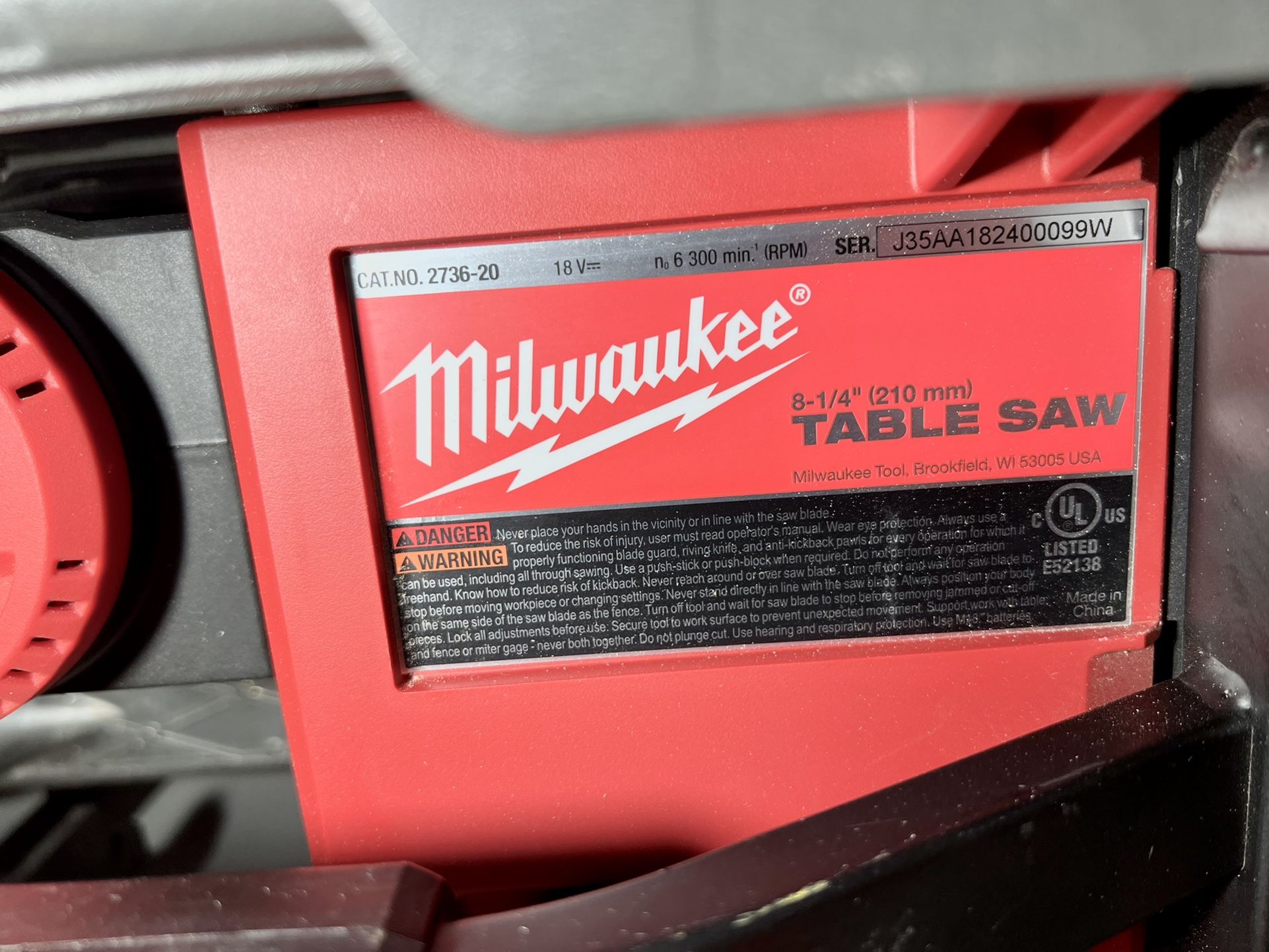 Milwaukee 18v Table Saw Milwaukee 2736-20 M18 FUEL 18V Brushless