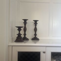 Three Pottery Barn Candle Holders 