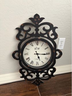 Black scroll wall clock