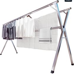 Urya  95 Inches Clothes Drying Rack, Drying Rack Clothing Folding Indoor Outdoo