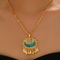 TURQUOISE NECKLACE $20 EACH 🌲 ( 18K GOLD PLATED & 2 STYLE IS AVAILABLE )