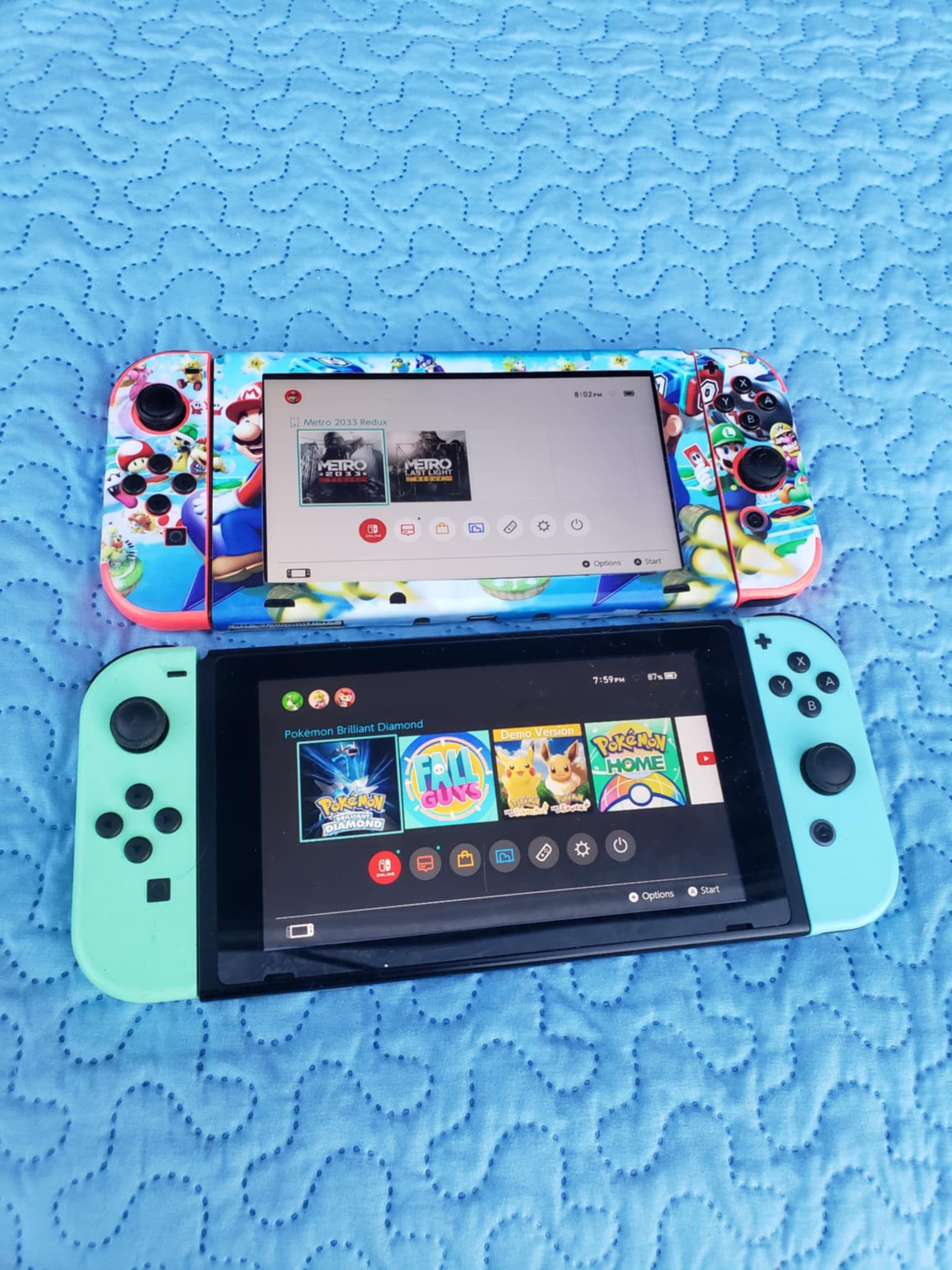 Each Is 2020 V2 256GB, $220! Each. Mario Nintendo Switch Is Unpatched 0 Games installed. & patch one has games installed. Extra game $30! Or 4 for $10