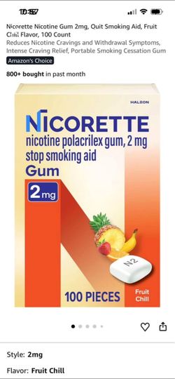 Nicorette Nicotine Gum 2 mg 200 count ( Pack of 1 )