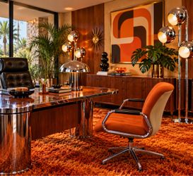 Vintage Mid Century Modern Orange Chrome Chair c.1960s 1970s