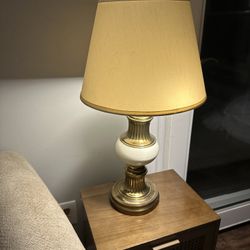 Vintage brass ceramic table lamp! Authentic & heavy!